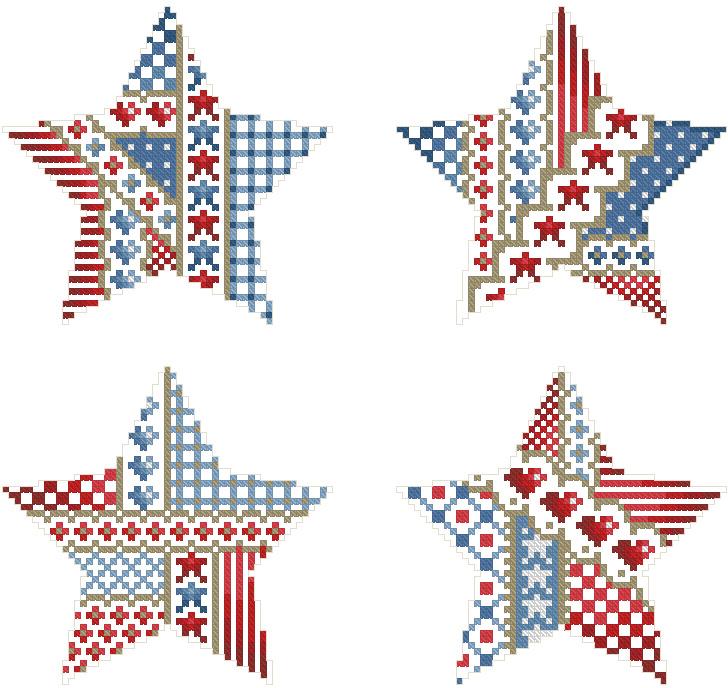 (image for) Crazy Patriotic Stars Ornaments